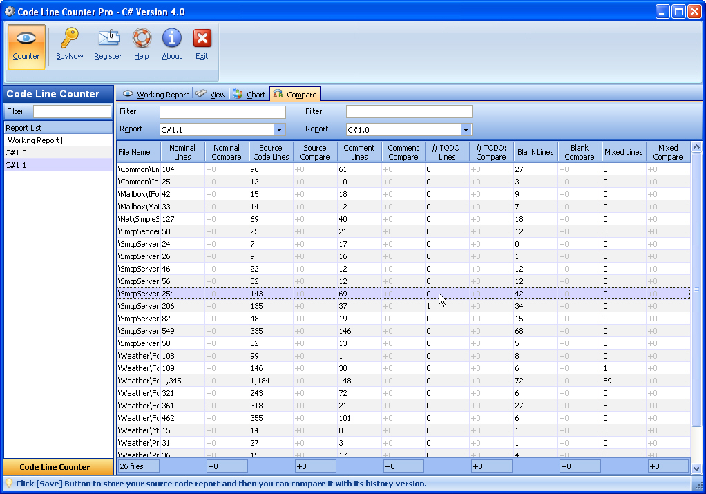 Compare Result ScreenShot