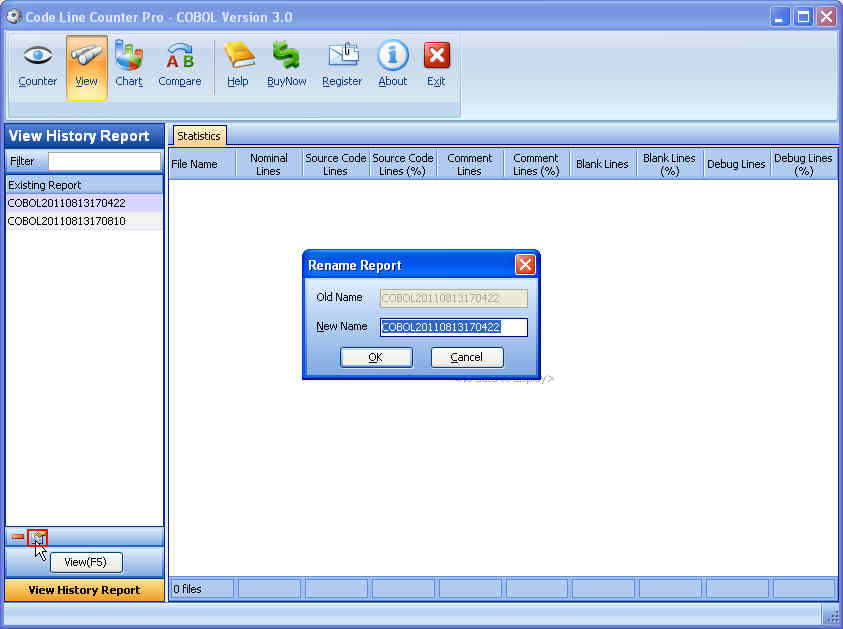 Rename Selected Report ScreenShot