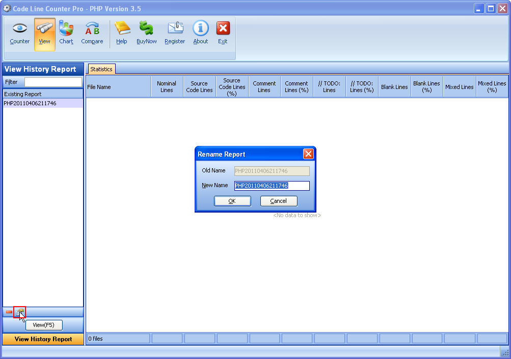 Rename Selected Report ScreenShot