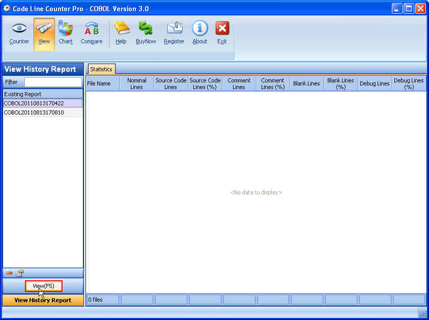View Saved Report ScreenShot
