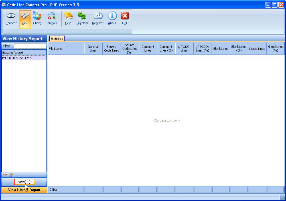 View Saved Report ScreenShot